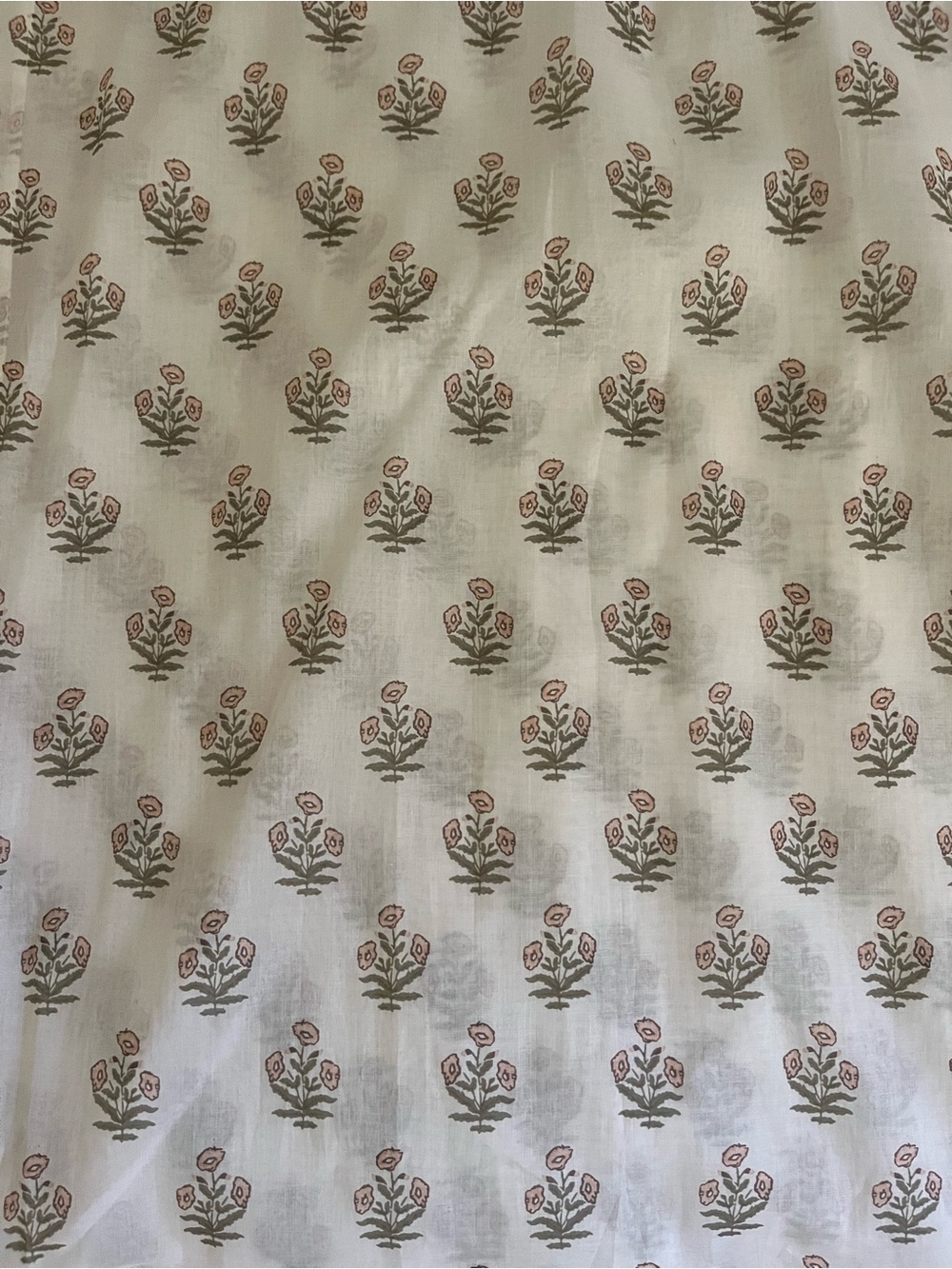 Pottery Barn Floral Block sheer curtain